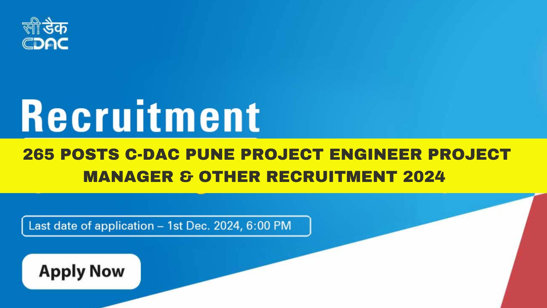 265 Posts C-DAC Pune Project Engineer Project Manager & Other Recruitment 2024