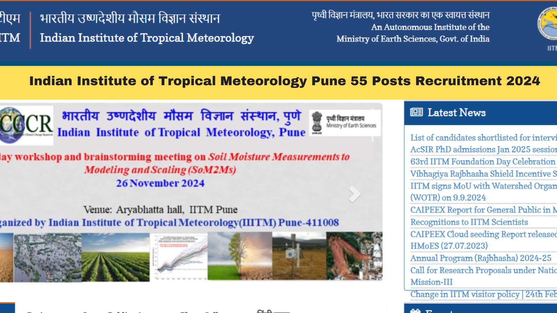 Indian Institute of Tropical Meteorology Pune 55 Posts Recruitment 2024