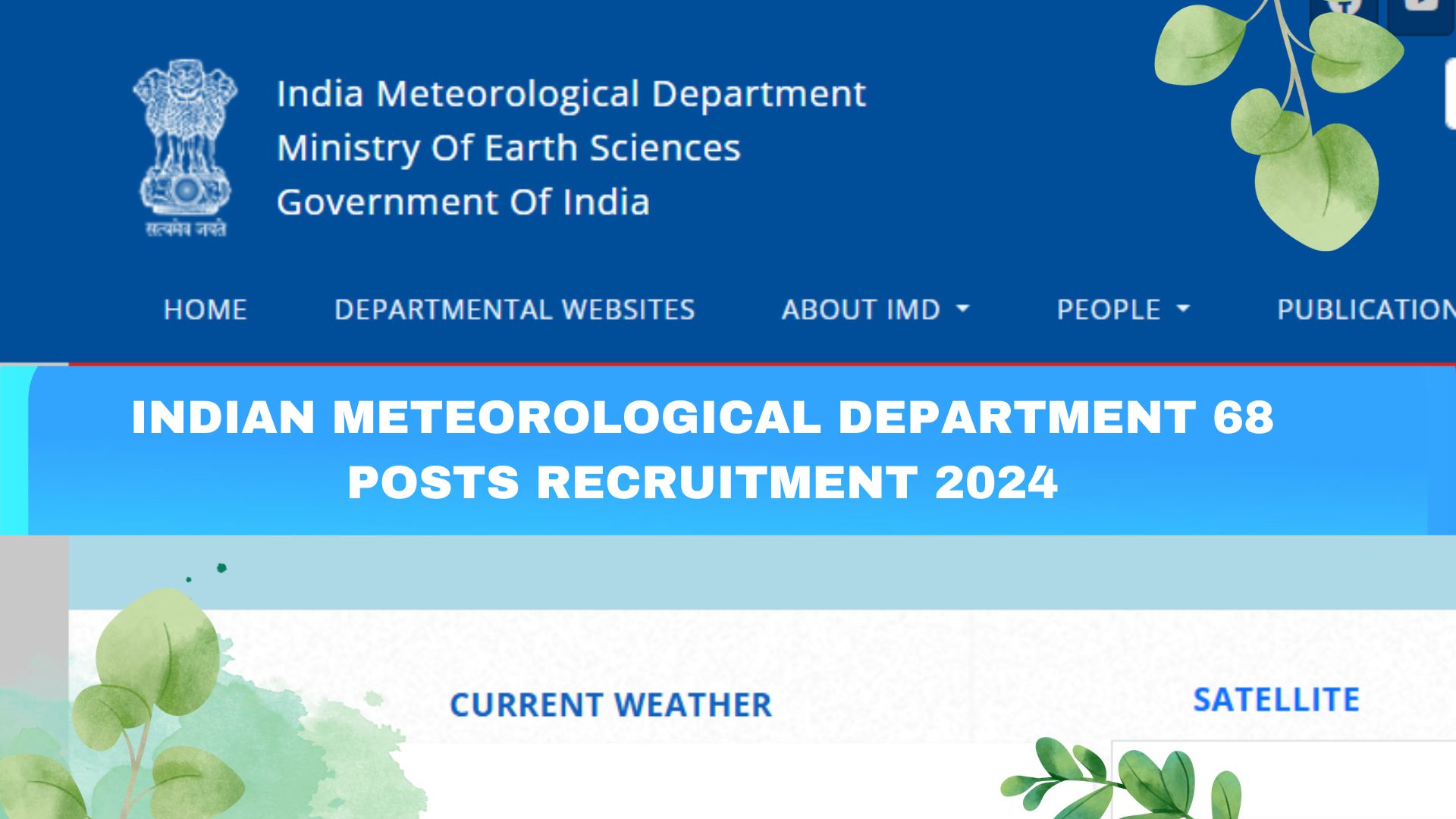 Indian Meteorological Department 68 Posts Recruitment 2024