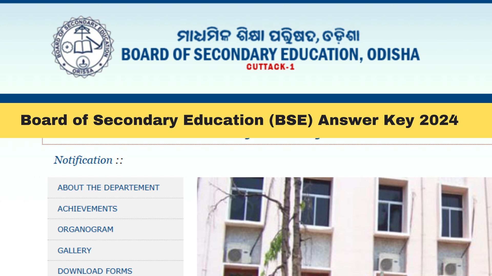 Board of Secondary Education (BSE) Answer Key 2024