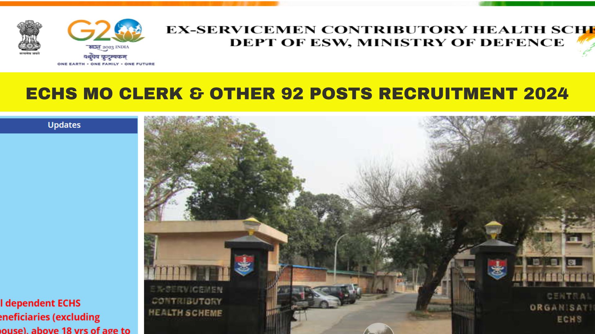 ECHS MO Clerk & Other 92 Posts Recruitment 2024