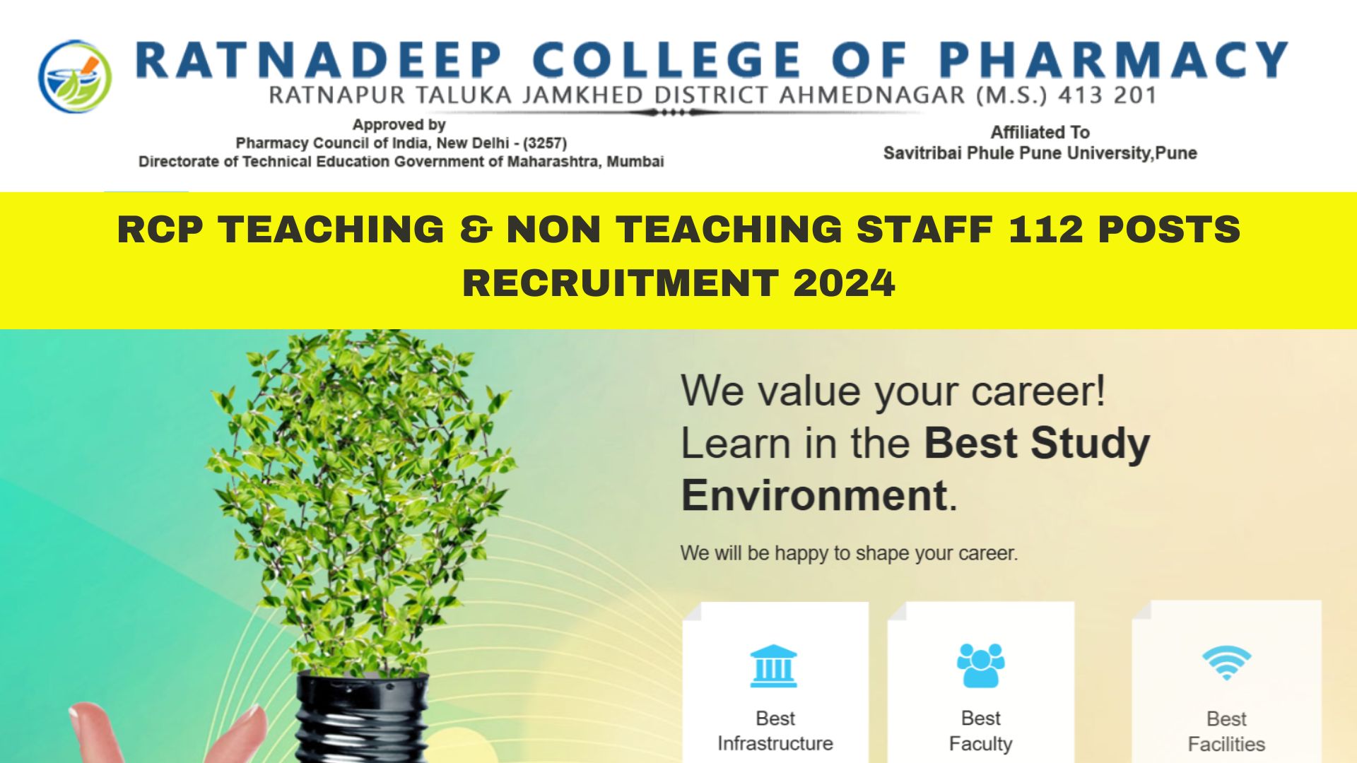 RCP Teaching & Non Teaching Staff 112 Posts Recruitment 2024